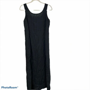 Black linen tank dress with buttons on the back.  Small.